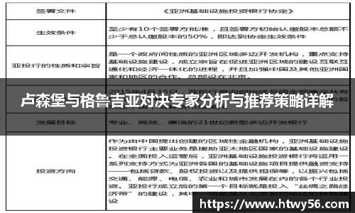 卢森堡与格鲁吉亚对决专家分析与推荐策略详解